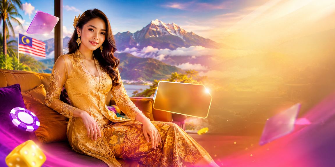 Pengguna hiburan kasino Sabah berbaju kebaya menggunakan platform dg14 dengan selamat